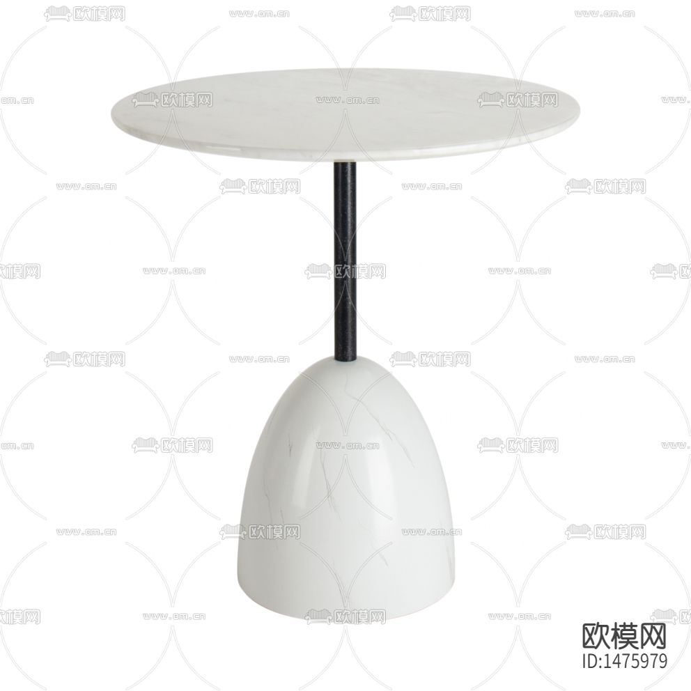 现代极简大理石圆形边几下载