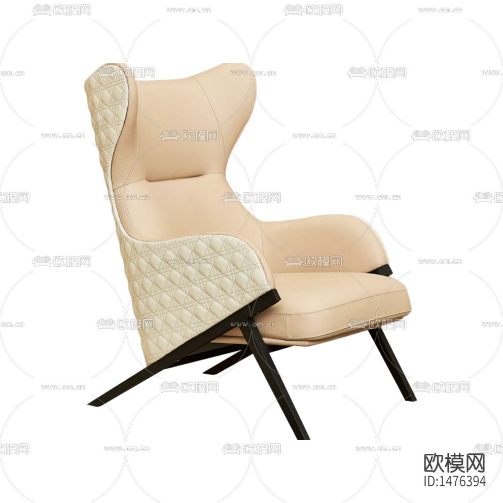 北欧简约创意实木皮革单人沙发下载