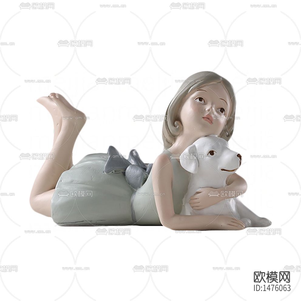 北欧创意可爱少女陶瓷摆件下载