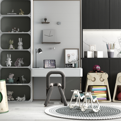  现代儿童装饰柜su模型 