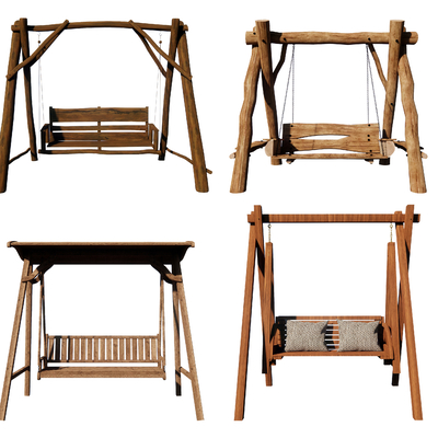  现代实木吊椅su模型 