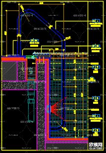 游泳喷池剖面cad节点图下载（渲染图2）