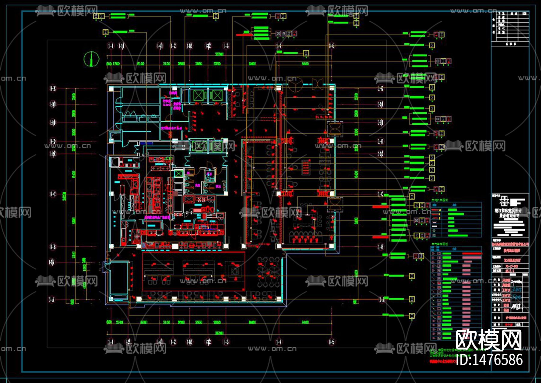 酒店样板房cad施工图下载（渲染图1）