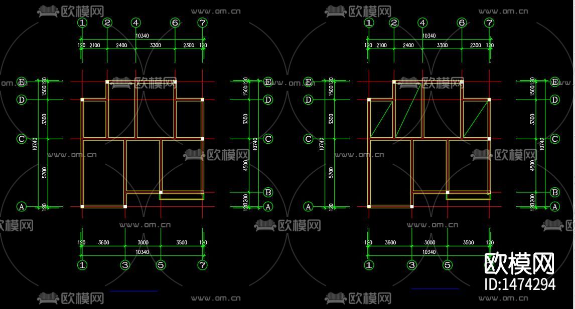 别墅cad施工图下载（渲染图6）