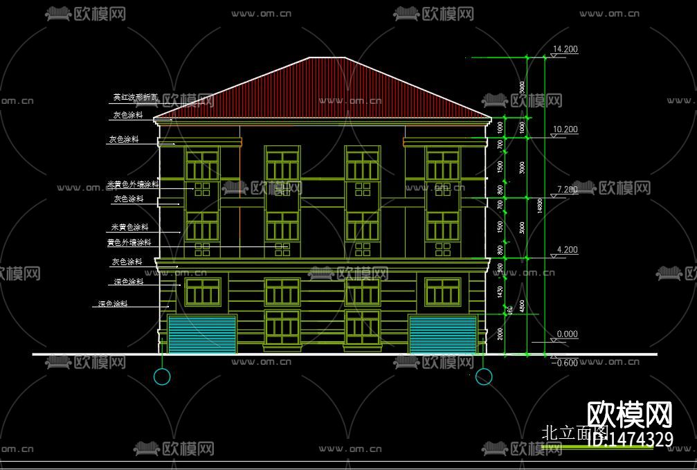 别墅cad施工图下载（渲染图7）