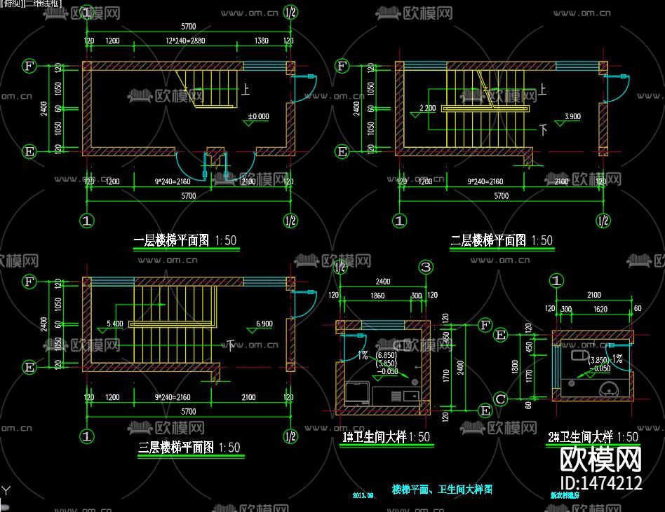 别墅cad节点图下载（渲染图2）