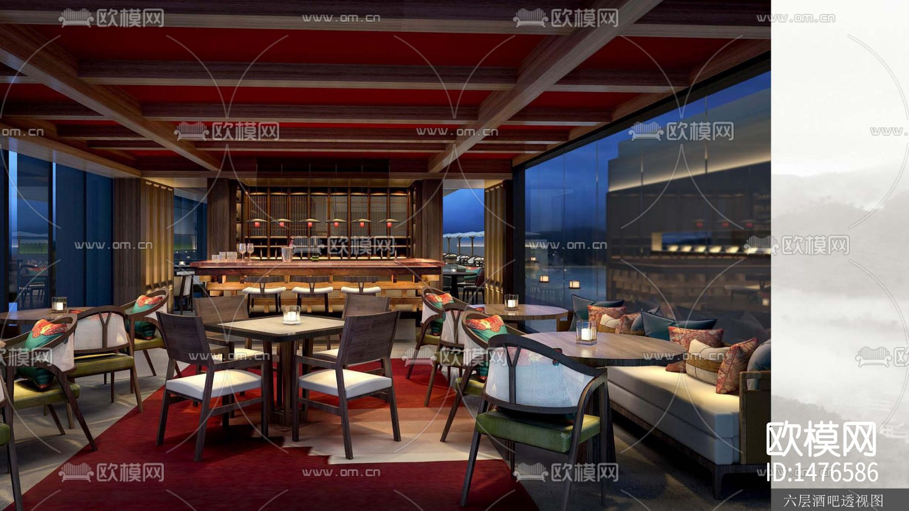 酒店样板房cad施工图下载（渲染图7）