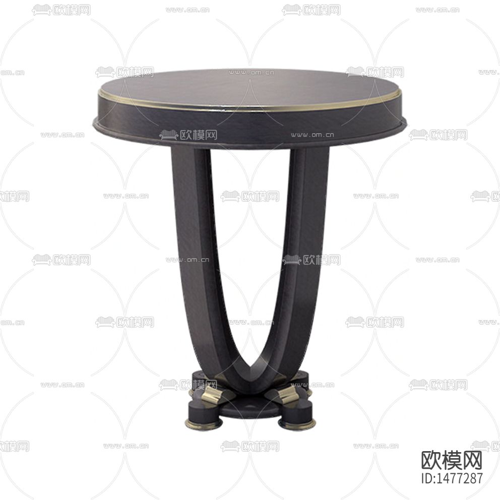 新古典实木金边圆形边几下载