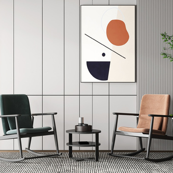 现代布艺休闲摇椅边几3d模型