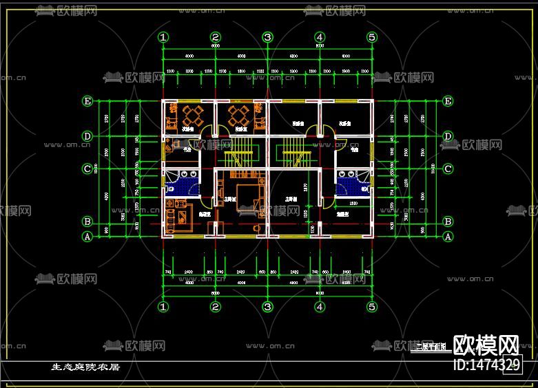 别墅cad施工图下载（渲染图5）