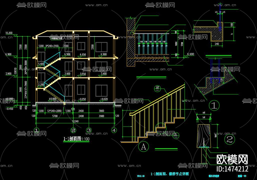 别墅cad节点图下载（渲染图8）
