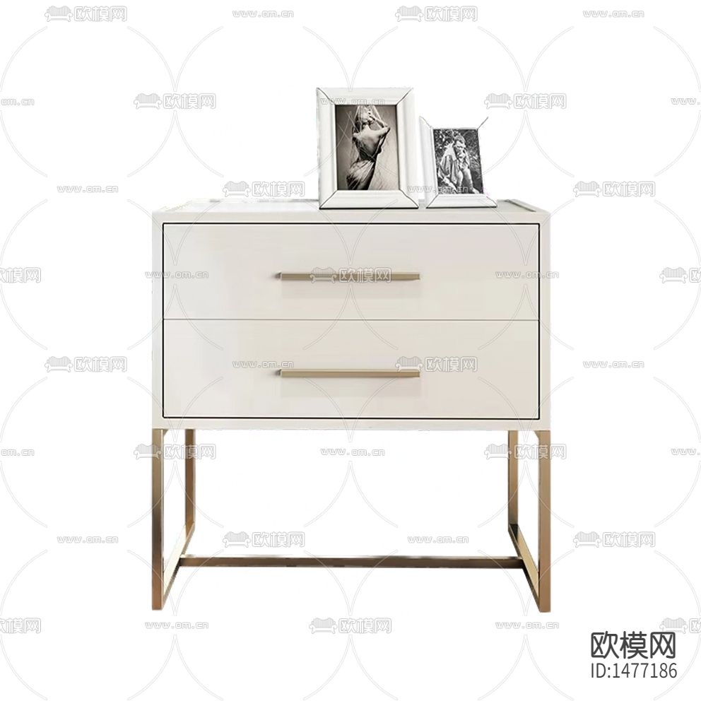 现代简约创意实木金属床头柜下载