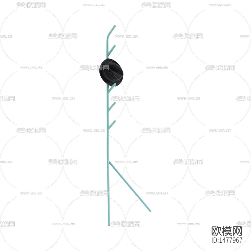 北欧极简蓝色金属立式衣帽架
