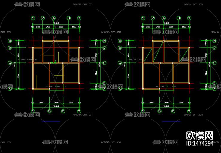 别墅cad施工图下载（渲染图3）