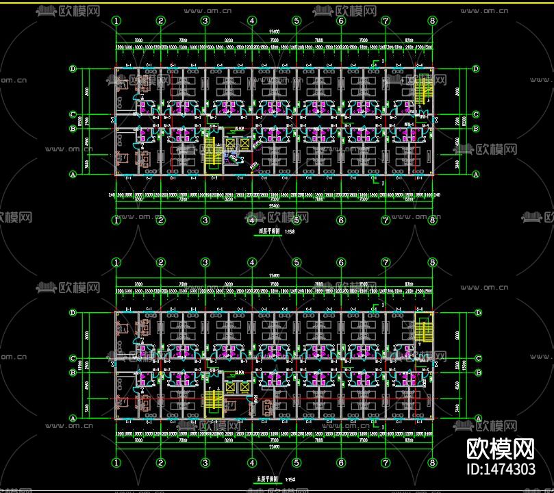 酒店cad施工图下载（渲染图1）