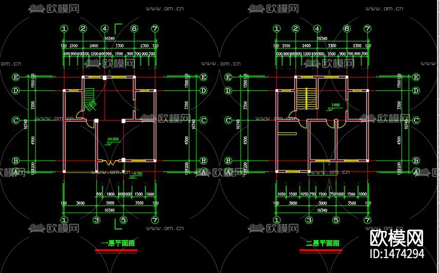 别墅cad施工图下载（渲染图2）