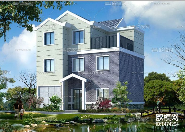 别墅cad施工图下载（渲染图9）