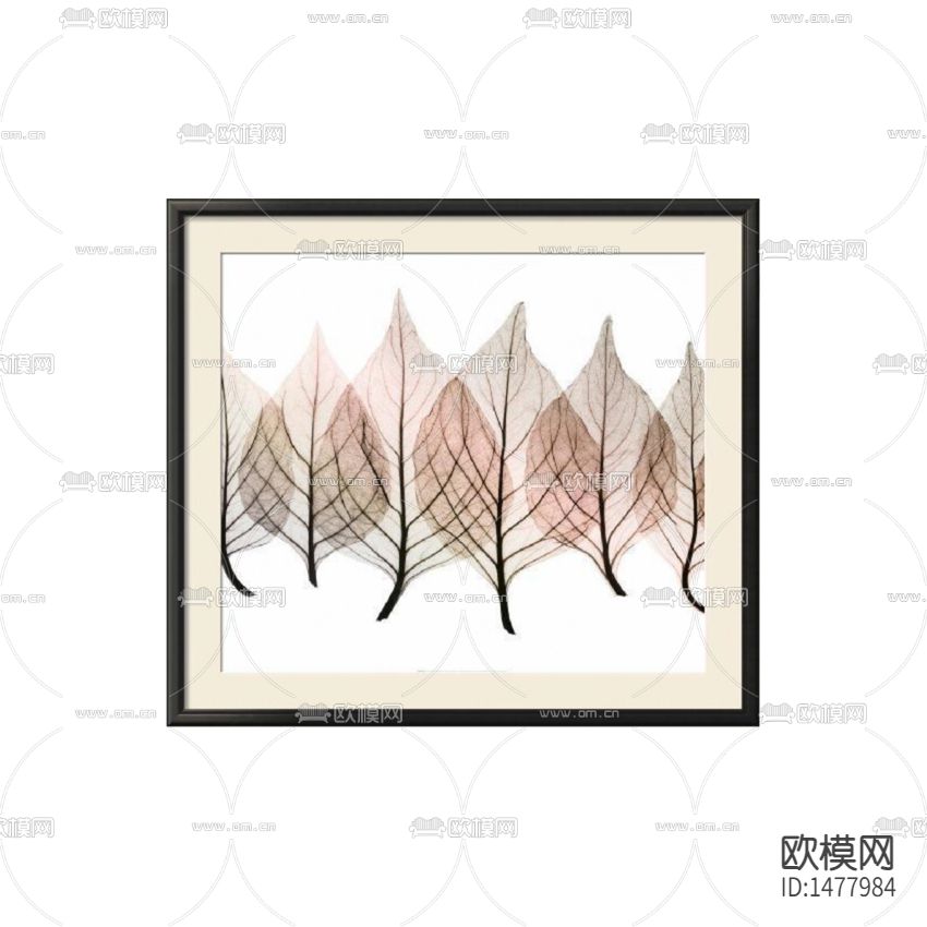 现代简约创意透明叶子装饰画下载