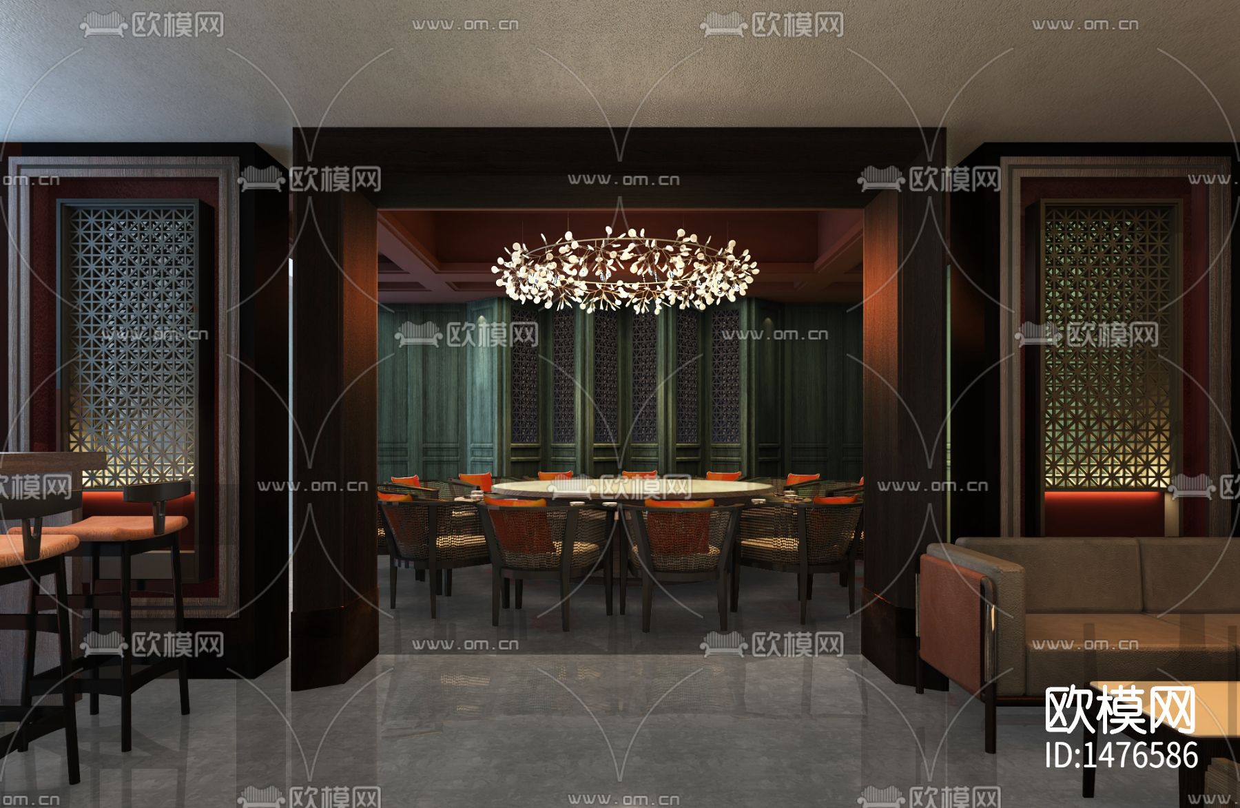 酒店样板房cad施工图下载（渲染图10）