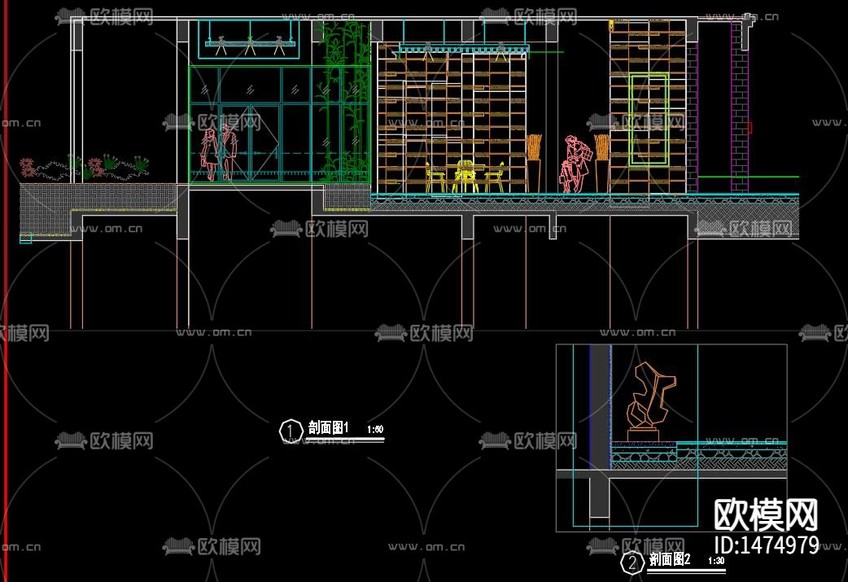 架空层花园cad施工图下载(渲染图3)