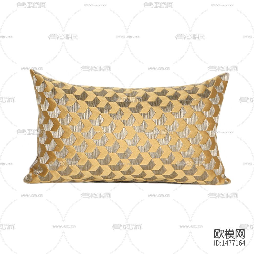 现代轻奢香槟金色雪尼尔几何图案抱枕下载
