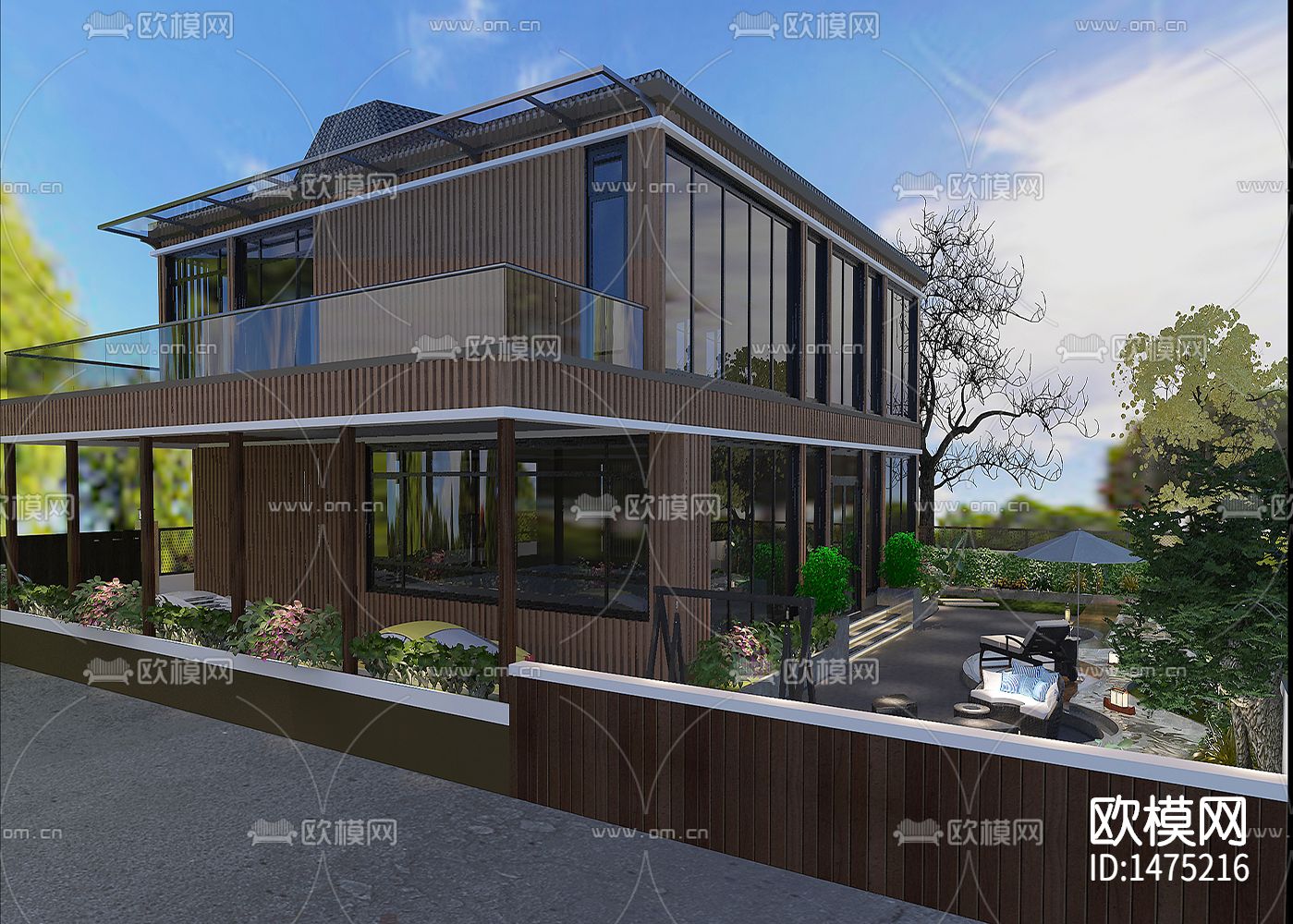 庭院景观cad施工图下载（渲染图4）