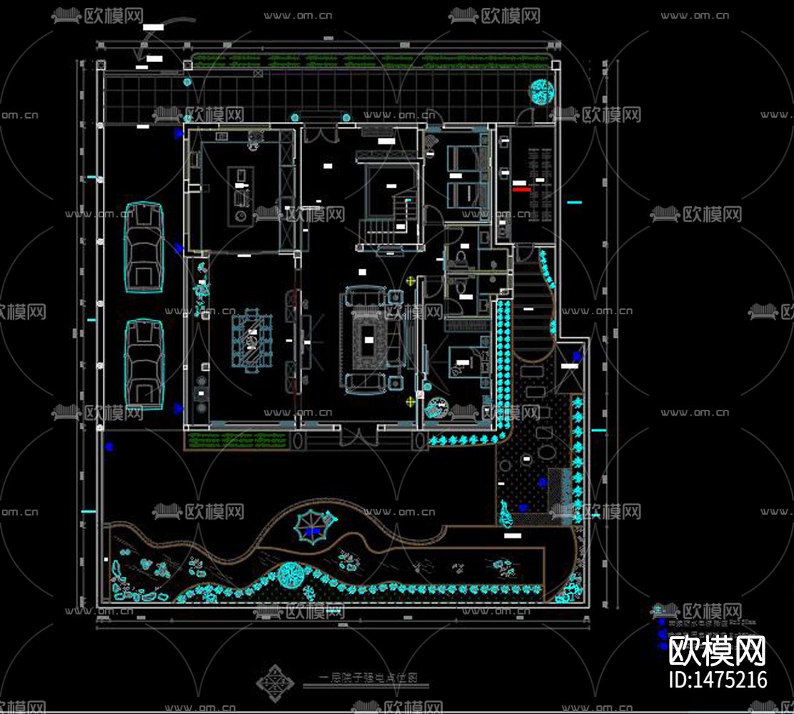庭院景观cad施工图下载（渲染图2）