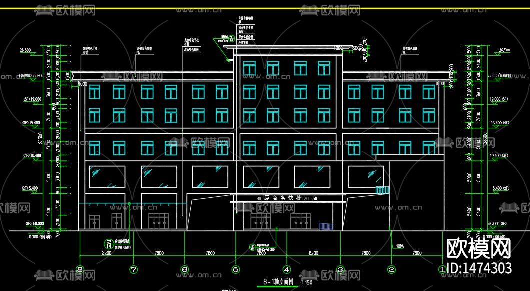 酒店cad施工图下载（渲染图5）