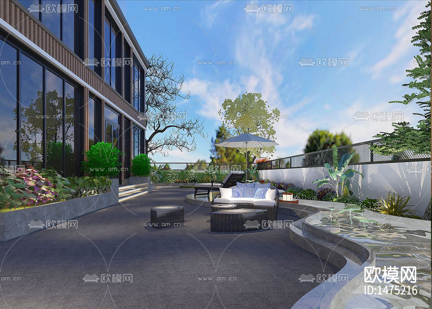 庭院景观cad施工图下载（渲染图1）