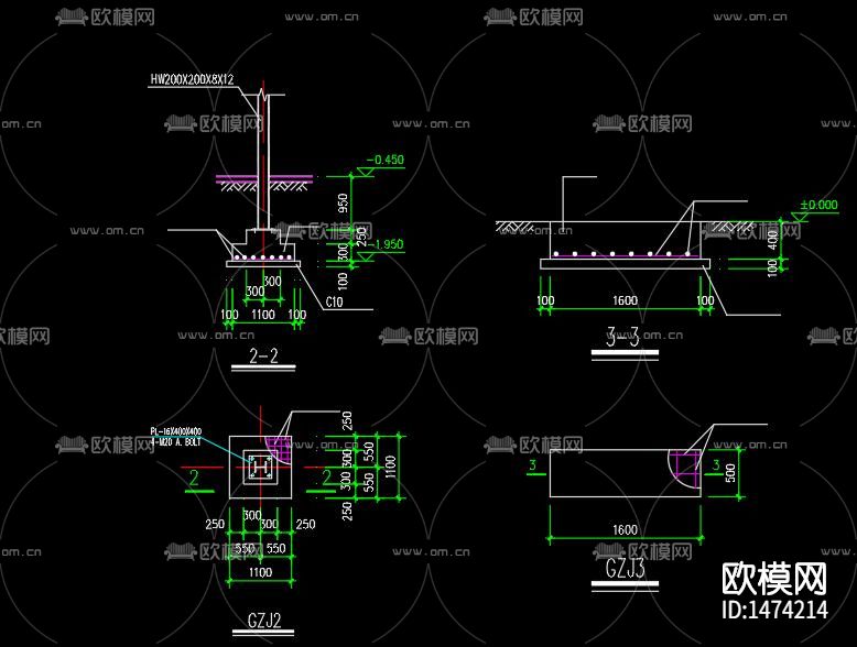 楼梯cad节点图下载（渲染图2）