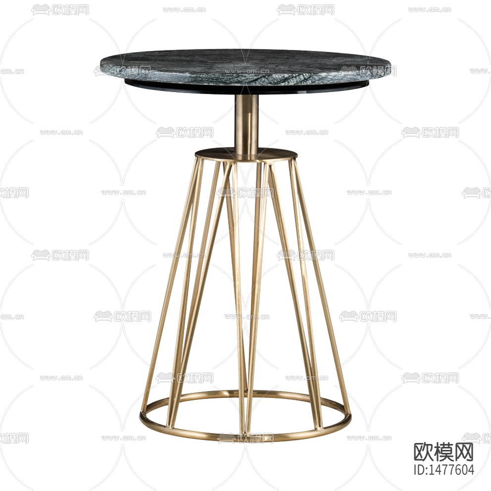 现代轻奢创意金属大理石圆形边几下载