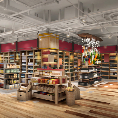  现代网红便利店su模型 