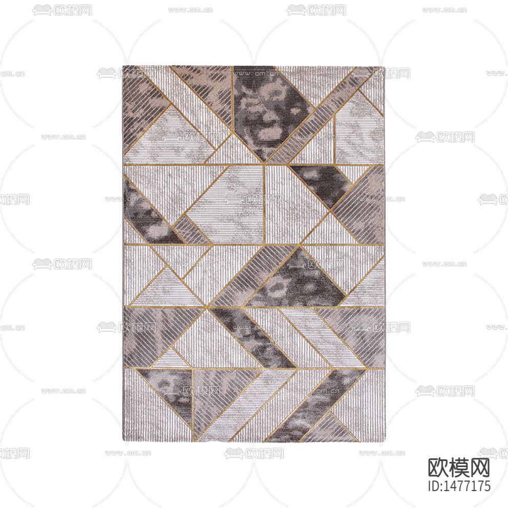 现代轻奢创意几何条纹布艺地毯下载
