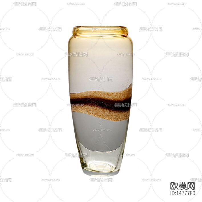 现代简约创意透明玻璃石材纹理花瓶下载