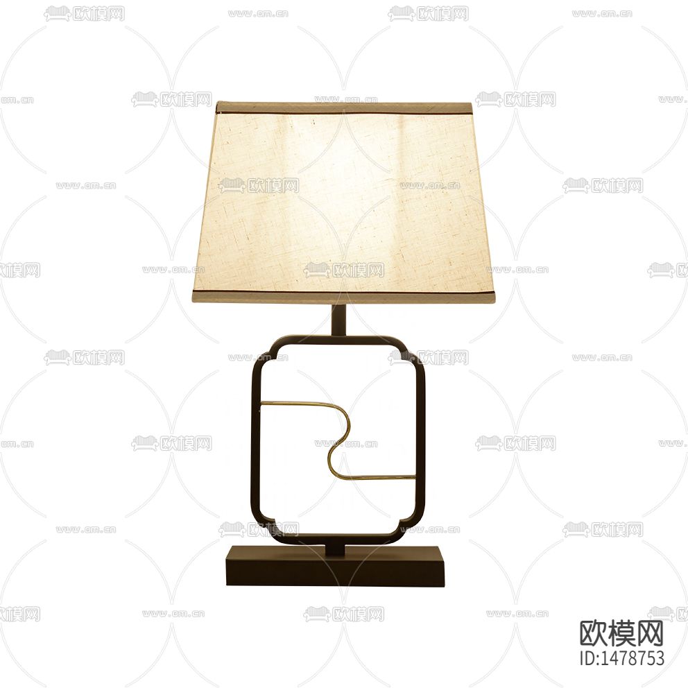 新中式轻奢铁艺线条台灯下载
