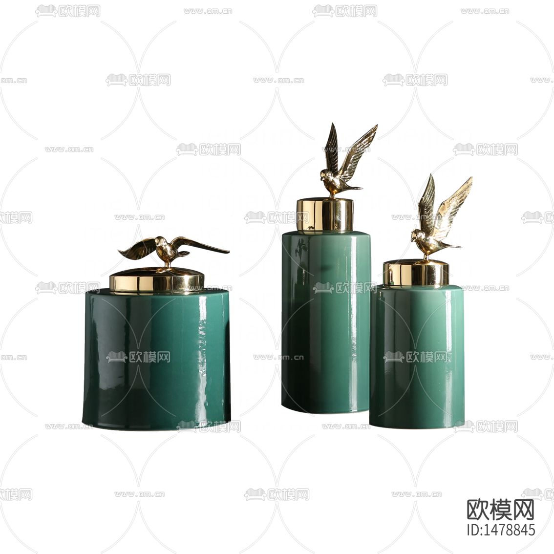 法式轻奢创意铜配陶瓷收纳罐下载