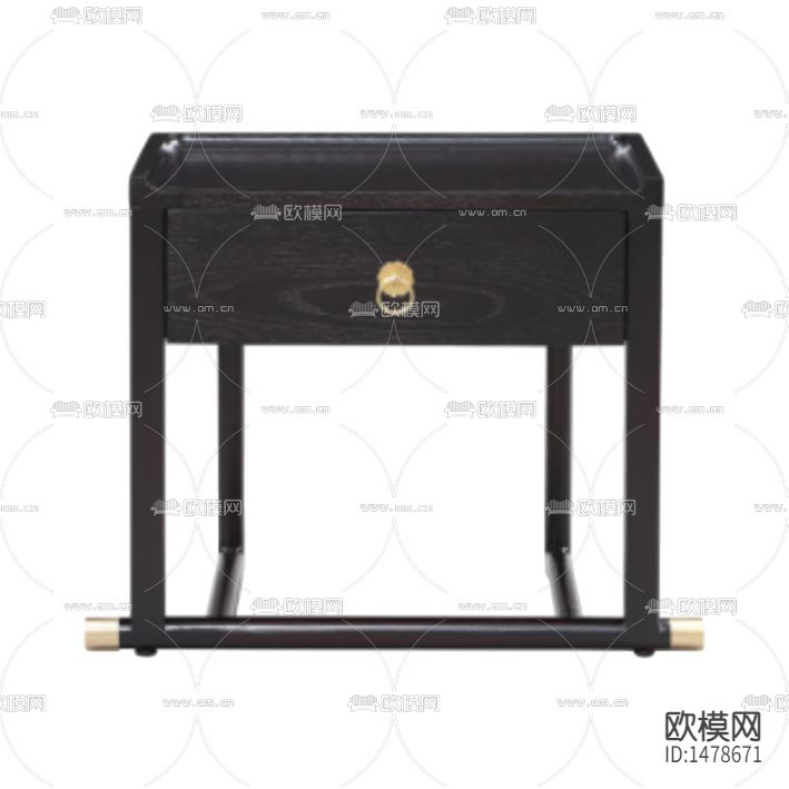 新中式简约创意实木金属茶几