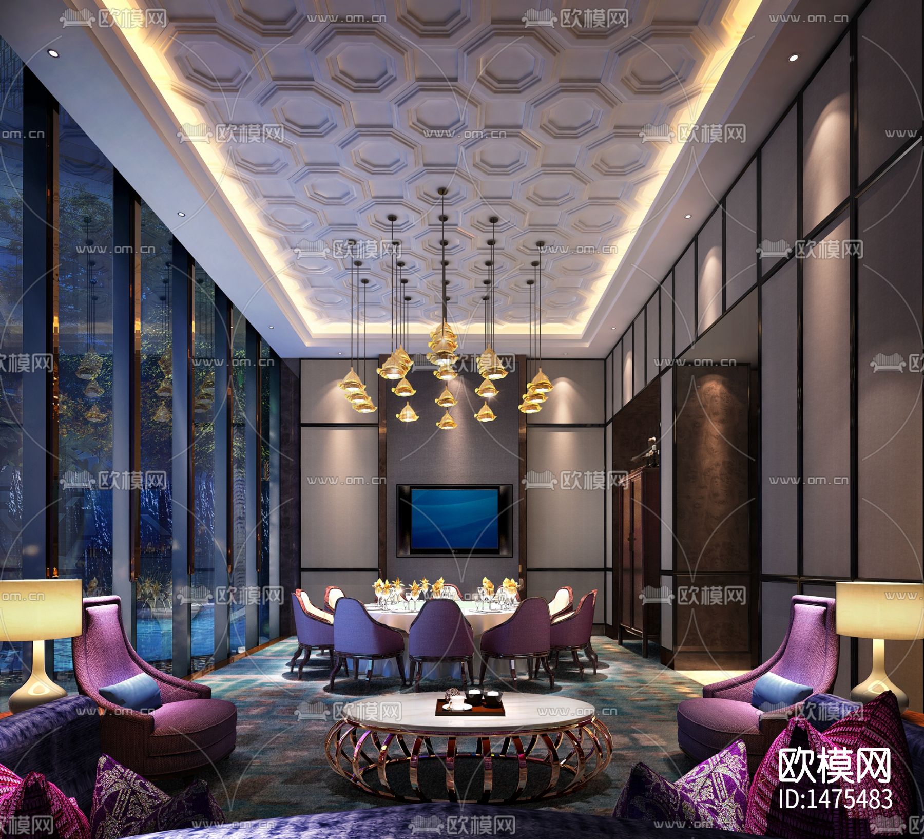 酒店cad施工图下载（渲染图1）