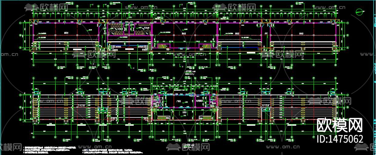 中学看台cad施工图下载（渲染图3）