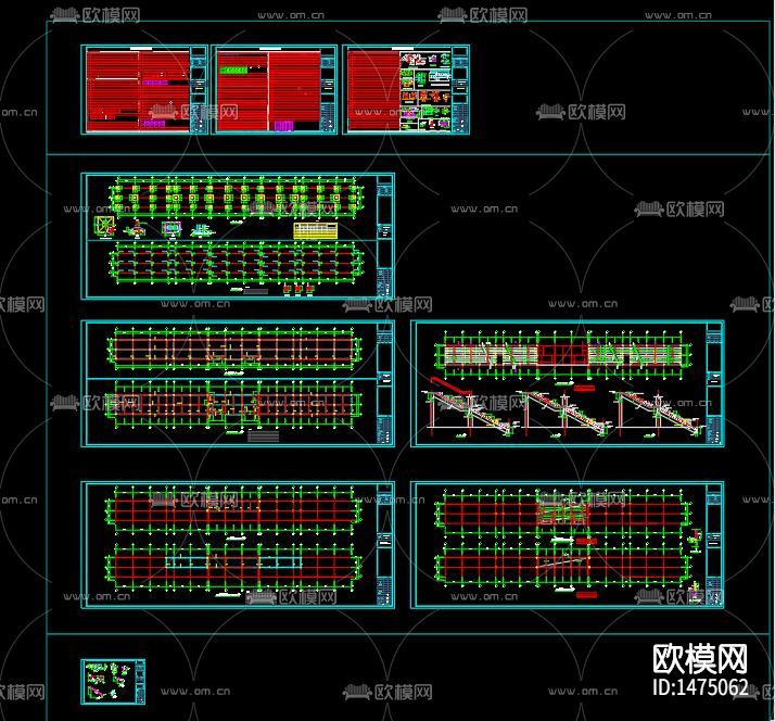 中学看台cad施工图下载（渲染图2）