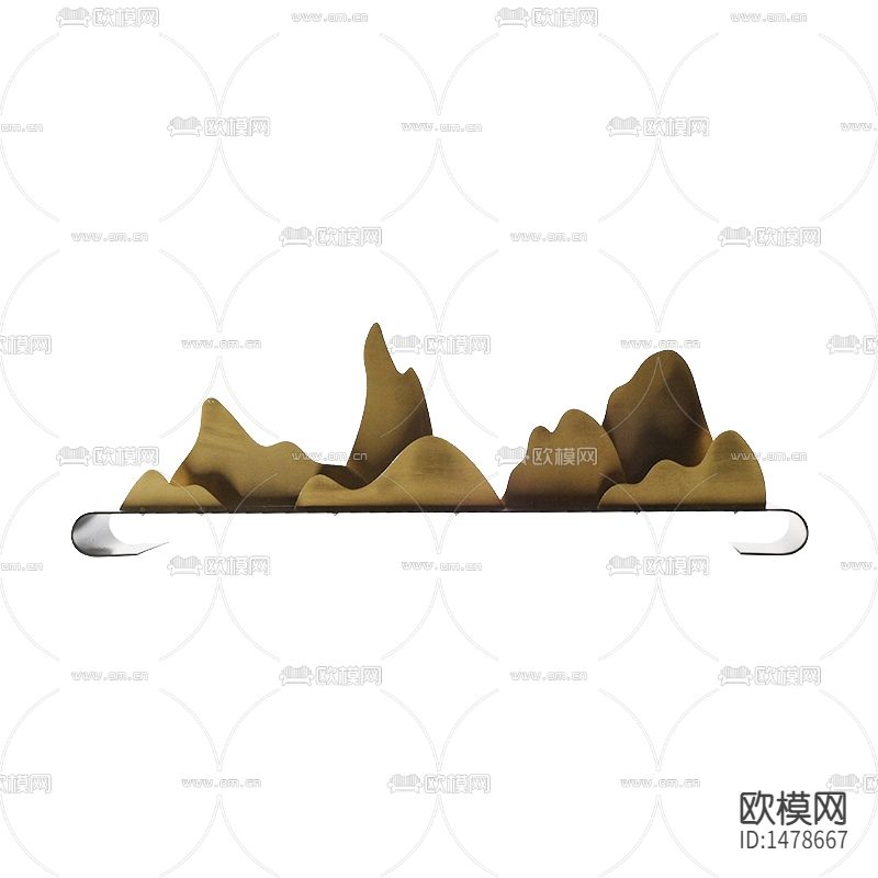 新中式轻奢创意金属假山摆件下载
