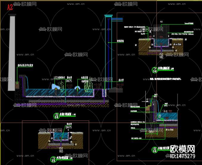 景观规划cad施工图下载（渲染图2）