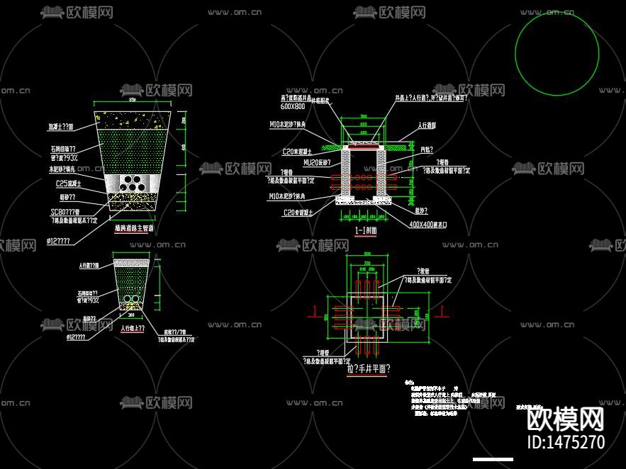 路灯电气cad施工图下载（渲染图8）