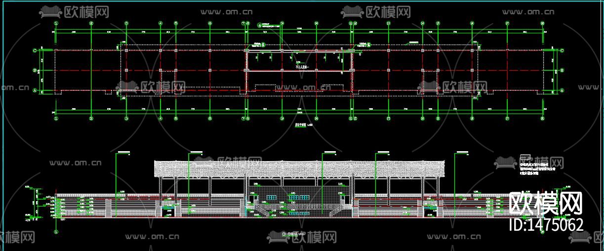 中学看台cad施工图下载（渲染图4）