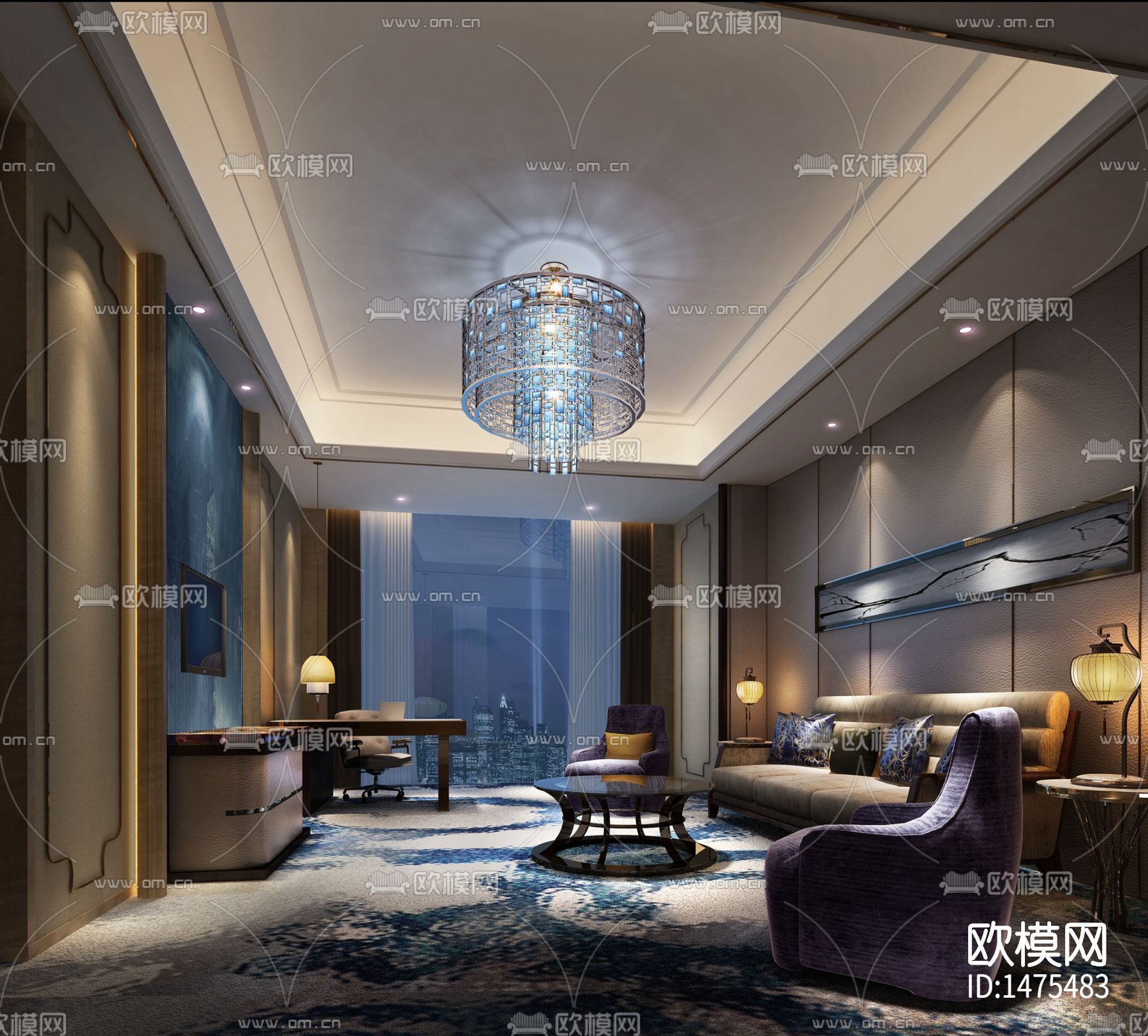 酒店cad施工图下载（渲染图4）