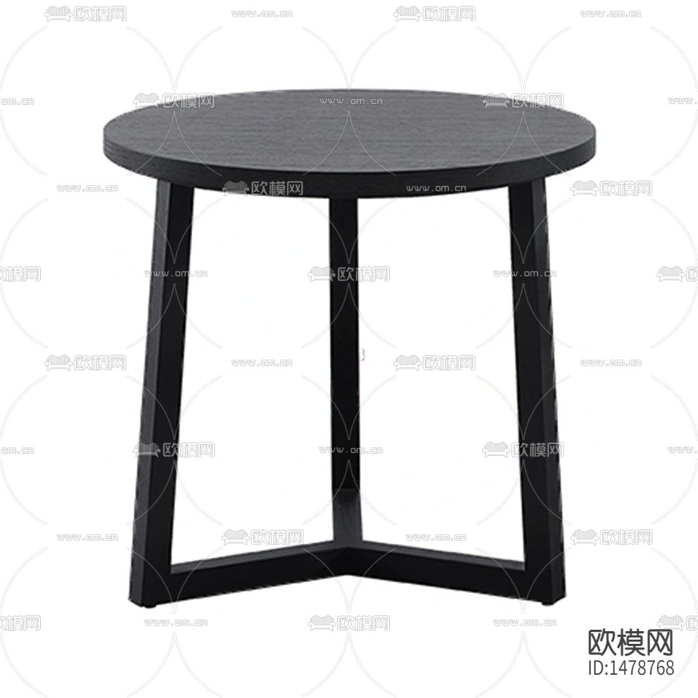 现代极简创意实木圆形边几下载