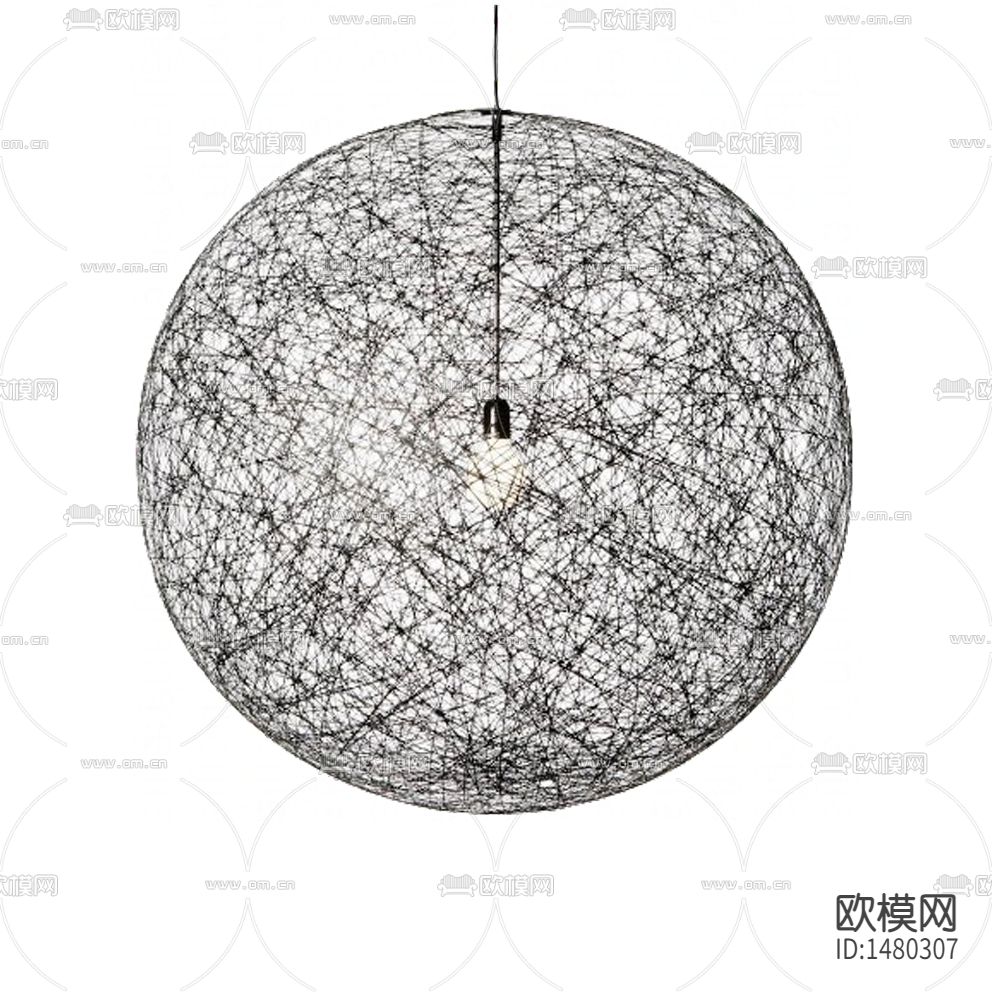 北欧简约创意线条球体吊灯下载