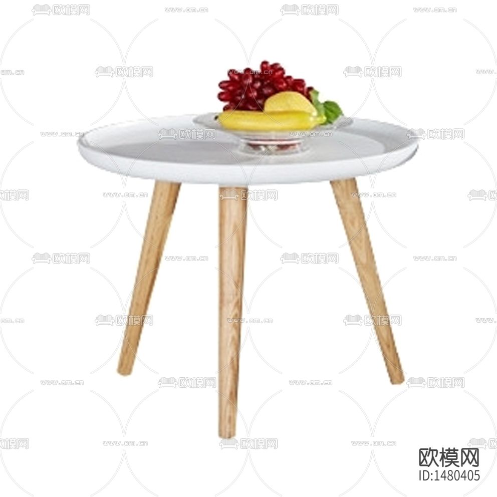 北欧简约实木圆形边几下载