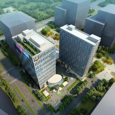 办公楼鸟瞰3d模型