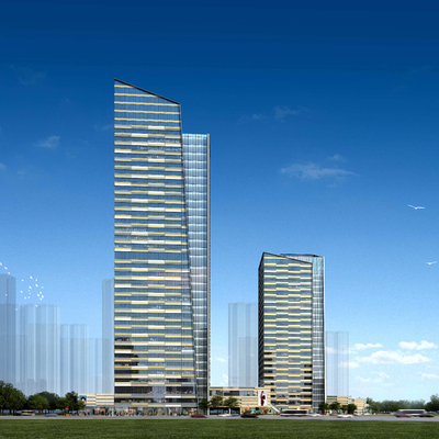 现代高层办公楼建筑外观3d模型